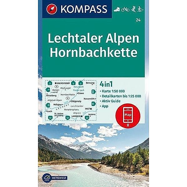 KOMPASS Wanderkarte Lechtaler Alpen, Hornbachkette