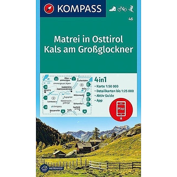 KOMPASS Wanderkarte Matrei in Osttirol, Kals am Grossglockner