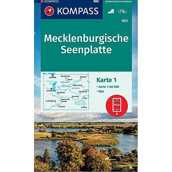 KOMPASS Wanderkarte Mecklenburgische Seenplatte 865