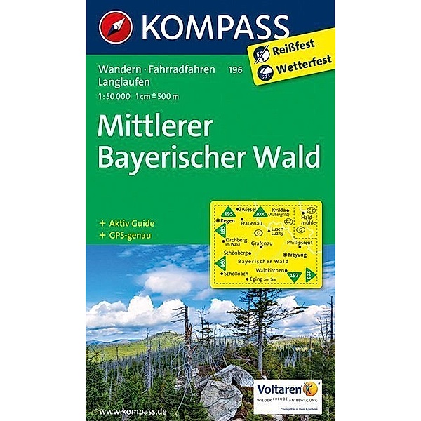 KOMPASS Wanderkarte Mittlerer Bayerischer Wald
