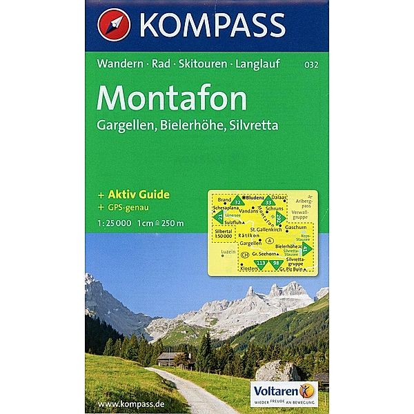 KOMPASS Wanderkarte Montafon, Gargellen, Bielerhöhe, Silvretta