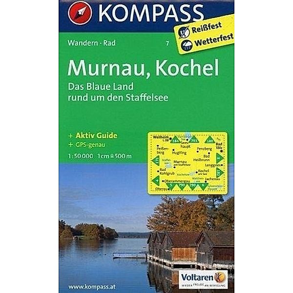 KOMPASS Wanderkarte Murnau - Kochel - Das blaue Land rund um den Staffelsee