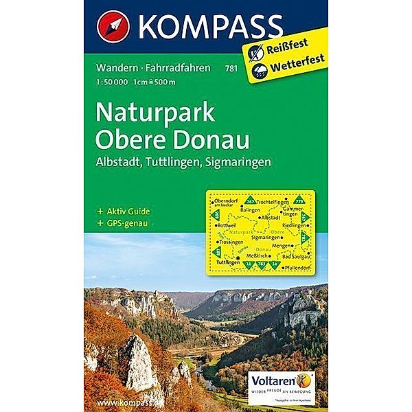 KOMPASS Wanderkarte Naturpark Obere Donau - Albstadt - Tuttlingen - Sigmaringen