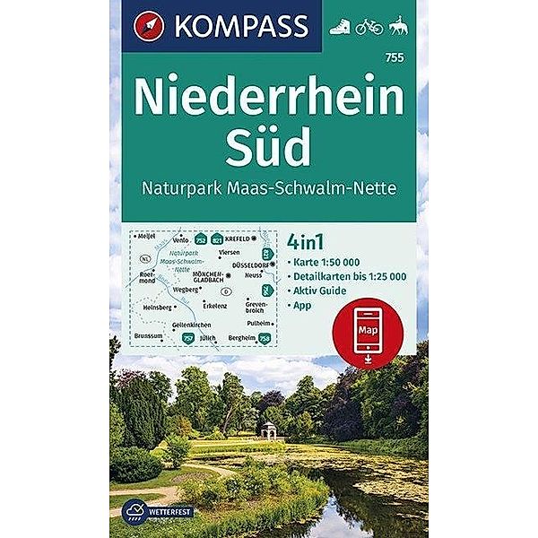 KOMPASS Wanderkarte Niederrhein Süd, Naturpark Maas-Schwalm-Nette