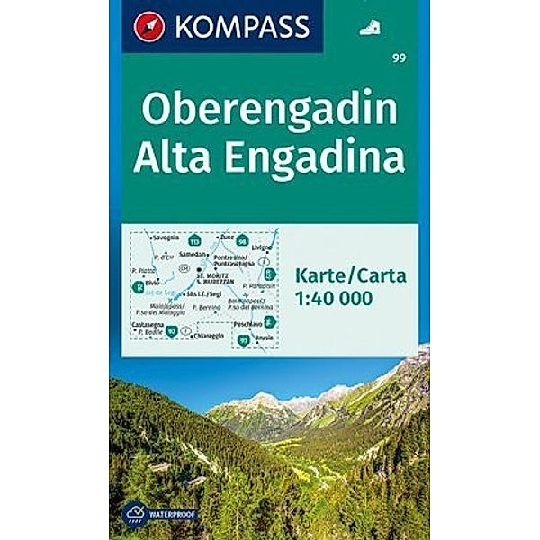 KOMPASS Wanderkarte Oberengadin, Alta Engadina