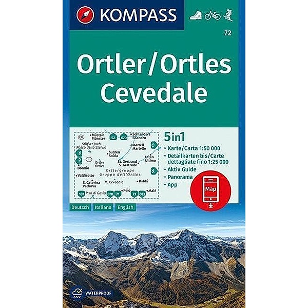 KOMPASS Wanderkarte Ortler/Ortles, Cevedale