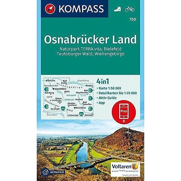 KOMPASS Wanderkarte Osnabrücker Land