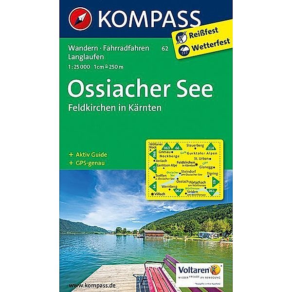 KOMPASS Wanderkarte Ossiacher See, Feldkirchen in Kärnten