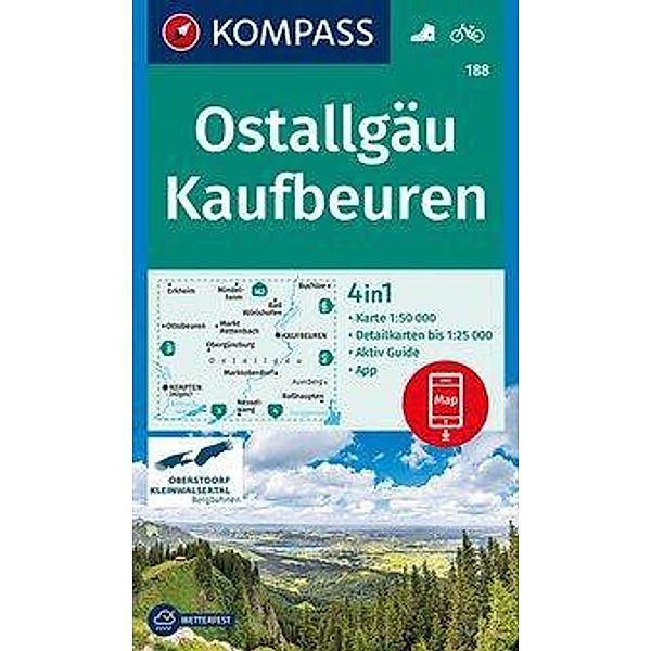 KOMPASS Wanderkarte Ostallgäu, Kaufbeuren