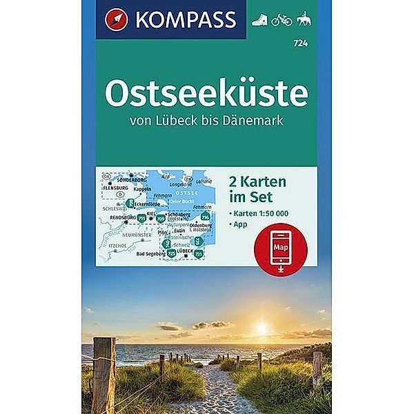 KOMPASS Wanderkarte Ostseeküste von Lübeck bis Dänemark