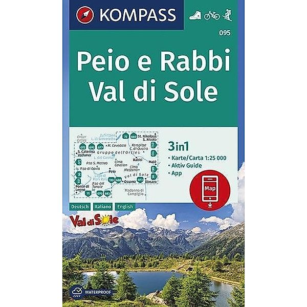 KOMPASS Wanderkarte Peio e Rabbi, Val di Sole