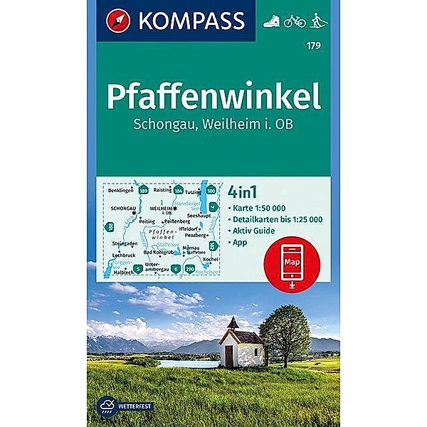 KOMPASS Wanderkarte Pfaffenwinkel, Schongau, Weilheim i. OB