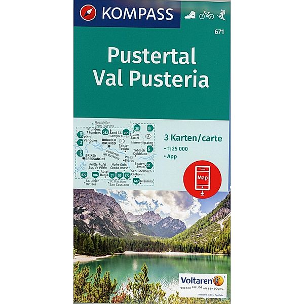 KOMPASS Wanderkarte Pustertal, Val Pusteria