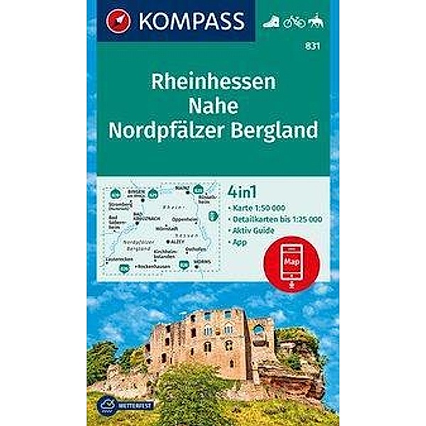 KOMPASS Wanderkarte Rheinhessen, Nahe, Nordpfälzer Bergland