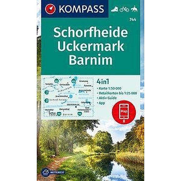 KOMPASS Wanderkarte Schorfheide, Uckermark, Barnim