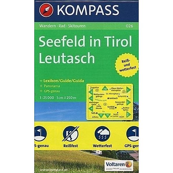 KOMPASS Wanderkarte Seefeld in Tirol, Leutasch