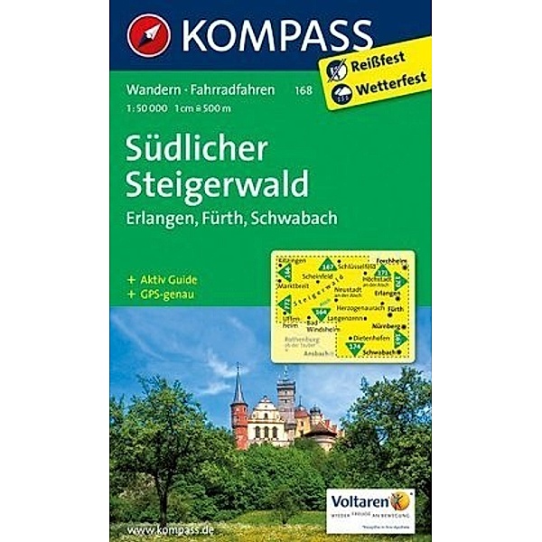 KOMPASS Wanderkarte Südlicher Steigerwald - Erlangen - Fürth - Schwabach