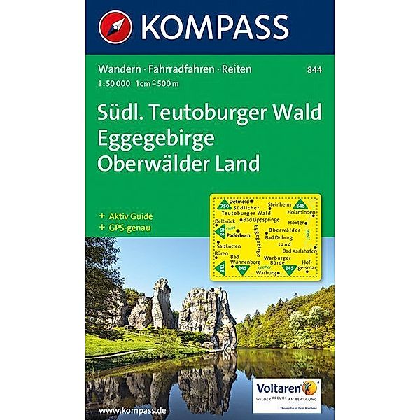 KOMPASS Wanderkarte Südlicher Teutoburger Wald - Eggegebirge - Oberwälder Land