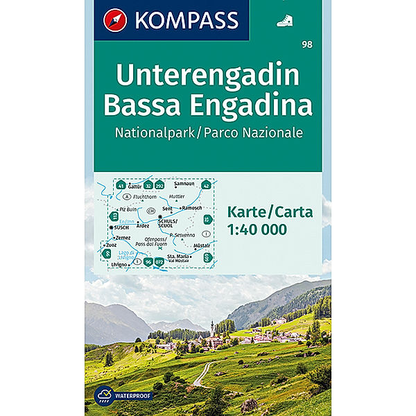 KOMPASS Wanderkarte Unterengadin, Bassa Engadina, Nationalpark, Parco Nazionale