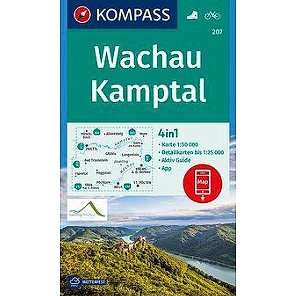 KOMPASS Wanderkarte Wachau, Kamptal