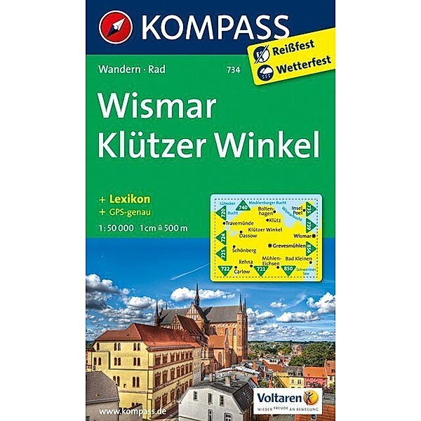 KOMPASS Wanderkarte Wismar - Klützer Winkel