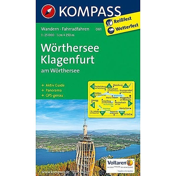 KOMPASS Wanderkarte Wörthersee - Klagenfurt am Wörthersee