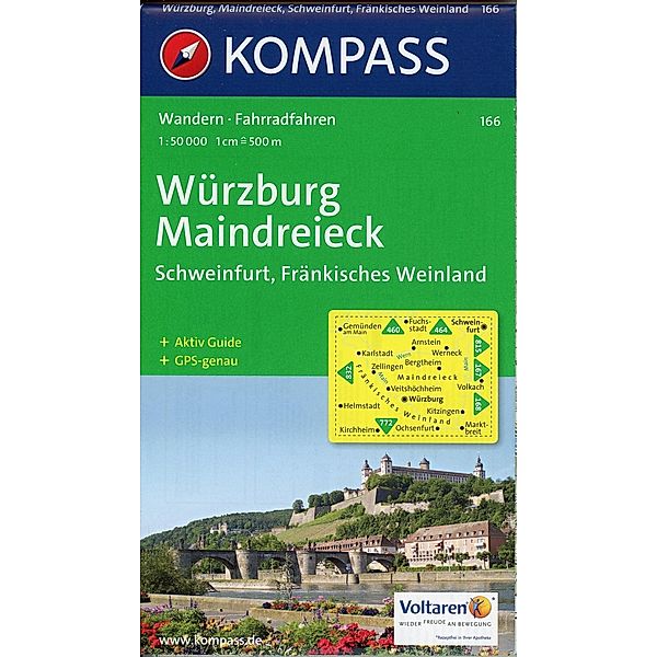 KOMPASS Wanderkarte Würzburg - Maindreieck - Schweinfurt - Fränkisches Weinland