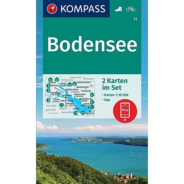 KOMPASS Wanderkarten-Set 11 Bodensee (2 Karten) 1:35.000