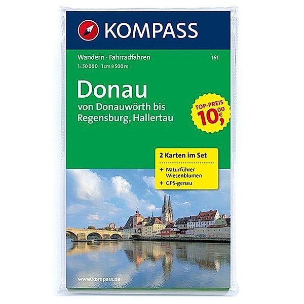 KOMPASS Wanderkarten-Set 161 Donau - von Donauwörth bis Regensburg (2 Karten) 1:50.000