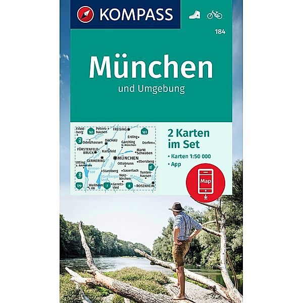 KOMPASS Wanderkarten-Set 184 München und Umgebung (2 Karten) 1:50.000
