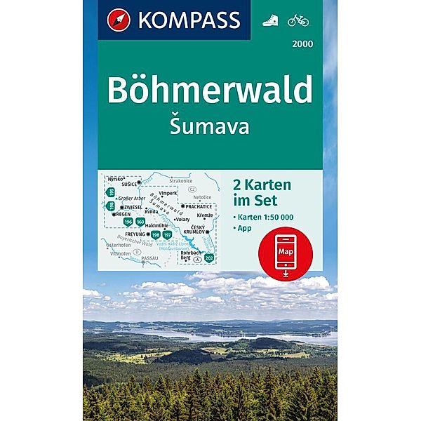 KOMPASS Wanderkarten-Set 2000 Böhmerwald, Sumava (2 Karten) 1:50.000