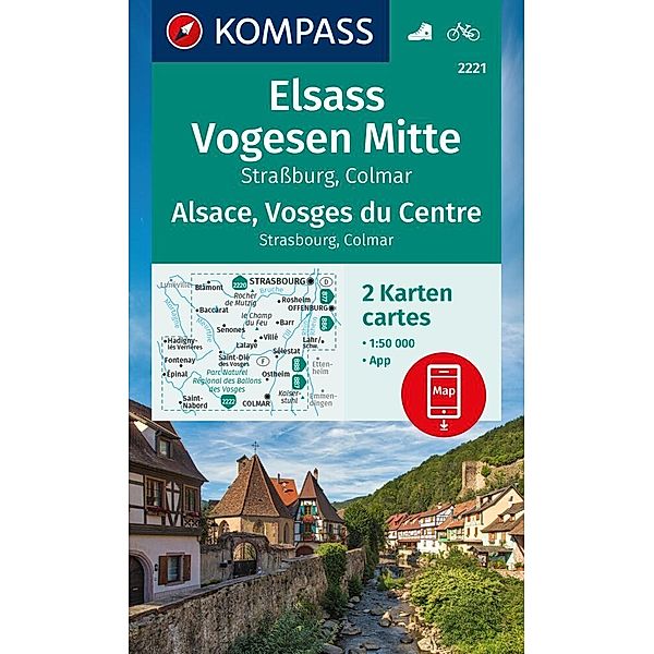 KOMPASS Wanderkarten-Set 2221 Elsass, Vogesen Mitte, Alsace, Vosges du Centre (2 Karten) 1:50.000