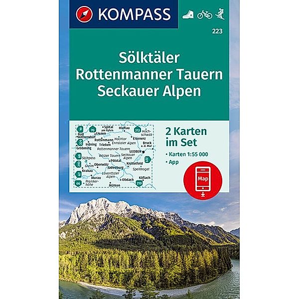 KOMPASS Wanderkarten-Set 223 Sölktäler, Rottenmanner Tauern, Seckauer Alpen (2 Karten) 1:55.000