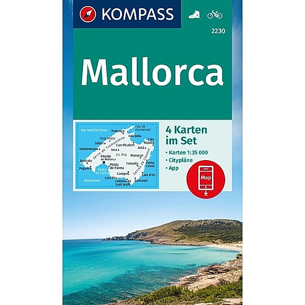 KOMPASS Wanderkarten-Set 2230 Mallorca (4 Karten) 1:35.000
