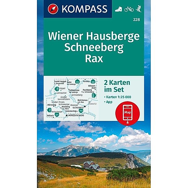 KOMPASS Wanderkarten-Set 228 Wiener Hausberge, Schneeberg, Rax (2 Karten) 1:25.000