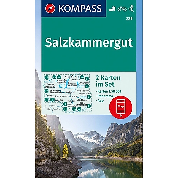 KOMPASS Wanderkarten-Set 229 Salzkammergut (2 Karten) 1:50.000