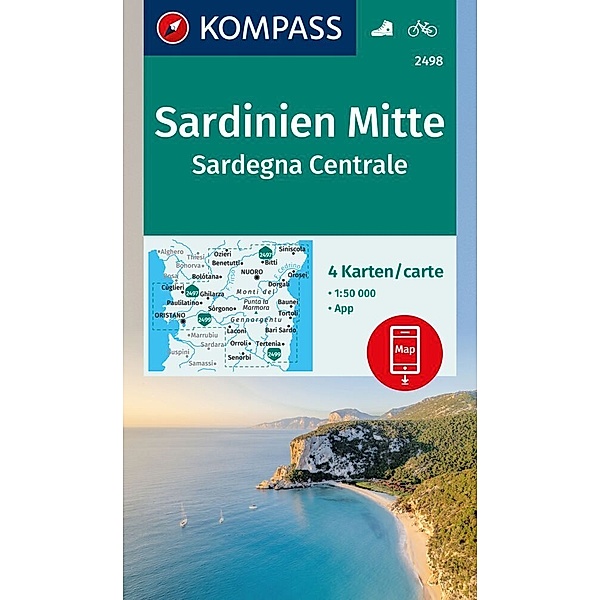 KOMPASS Wanderkarten-Set 2498 Sardinien Mitte / Sardegna Centrale (4 Karten) 1:50.000