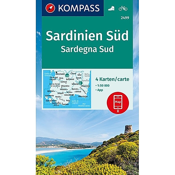KOMPASS Wanderkarten-Set 2499 Sardinien Süd, Sardegna Sud (4 Karten) 1:50.000. Sardegna Sud