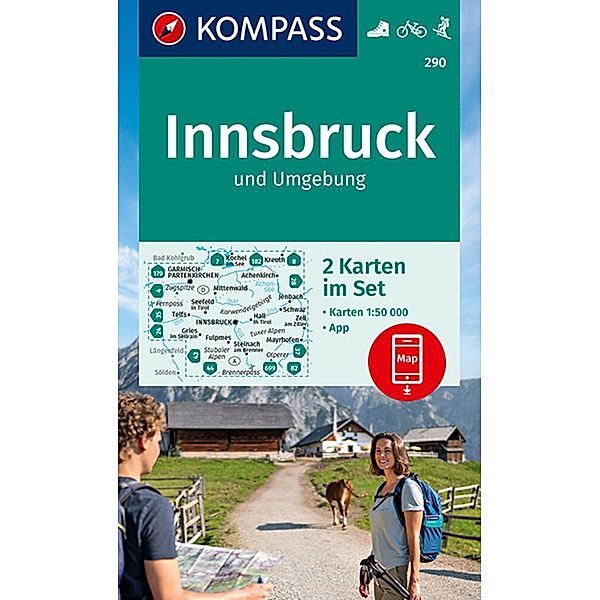 KOMPASS Wanderkarten-Set 290 Innsbruck und Umgebung (2 Karten) 1:50.000