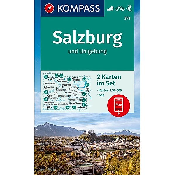 KOMPASS Wanderkarten-Set 291 Salzburg und Umgebung (2 Karten) 1:50.000