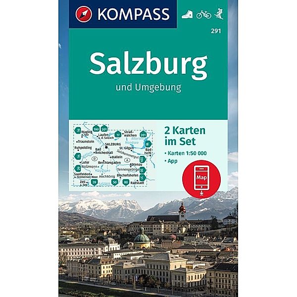 KOMPASS Wanderkarten-Set 291 Salzburg und Umgebung (2 Karten) 1:50.000