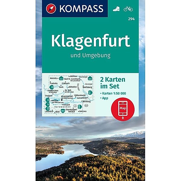 KOMPASS Wanderkarten-Set 294 Klagenfurt und Umgebung (2 Karten) 1:50.000