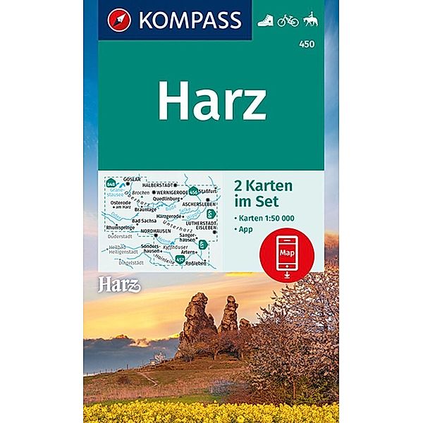 KOMPASS Wanderkarten-Set 450 Harz (2 Karten) 1:50.000