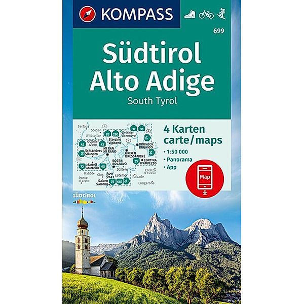 KOMPASS Wanderkarten-Set 699 Südtirol, Alto Adige, South Tyrol (3 Karten) 1:50.000