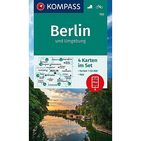 KOMPASS Wanderkarten-Set 700 Berlin und Umgebung (4 Karten) 1:50.000