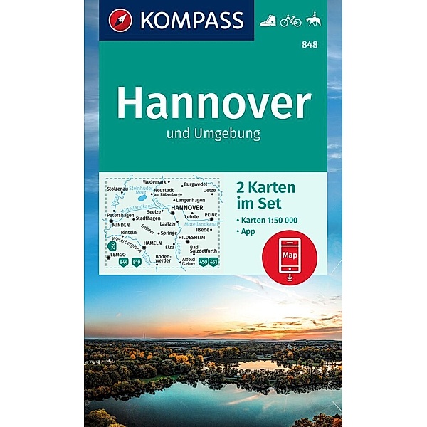 KOMPASS Wanderkarten-Set 848 Hannover und Umgebung (2 Karten) 1:50.000