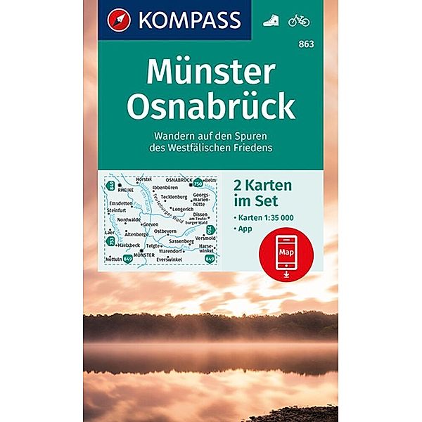 KOMPASS Wanderkarten-Set 863 Münster, Osnabrück (2 Karten) 1:35.000