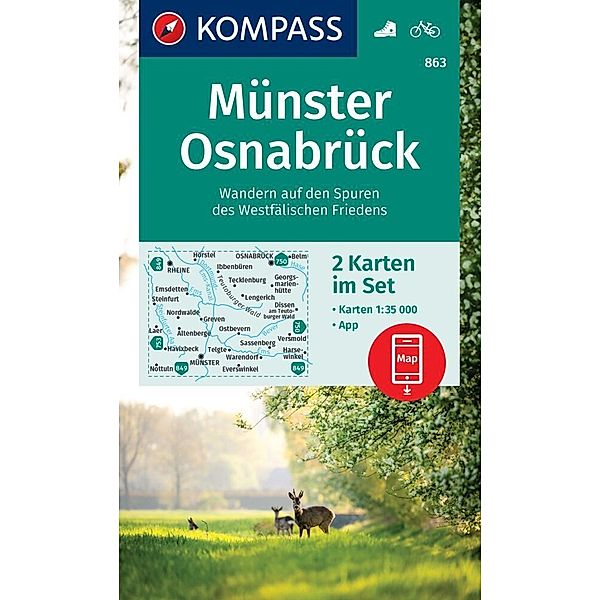 KOMPASS Wanderkarten-Set 863 Münster, Osnabrück (2 Karten) 1:35.000