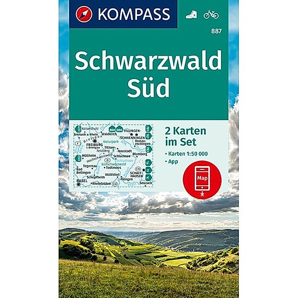 KOMPASS Wanderkarten-Set 887 Schwarzwald Süd (2 Karten) 1:50.000