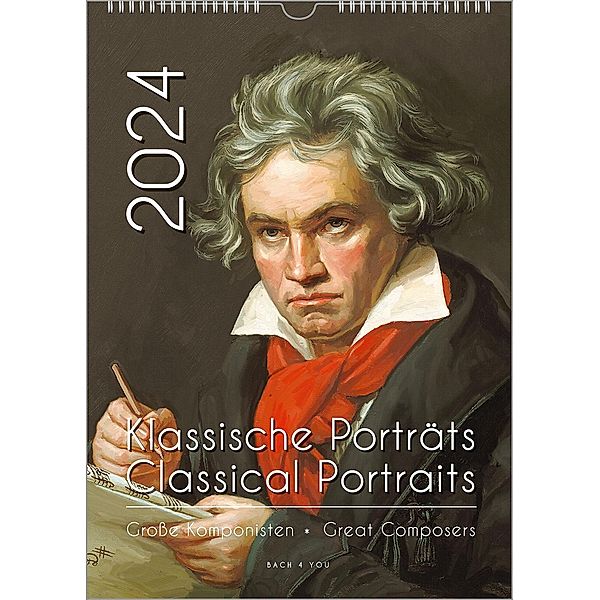 Komponisten-Kalender, ein Musik-Kalender 2024, DIN A4, Peter Bach Jr.
